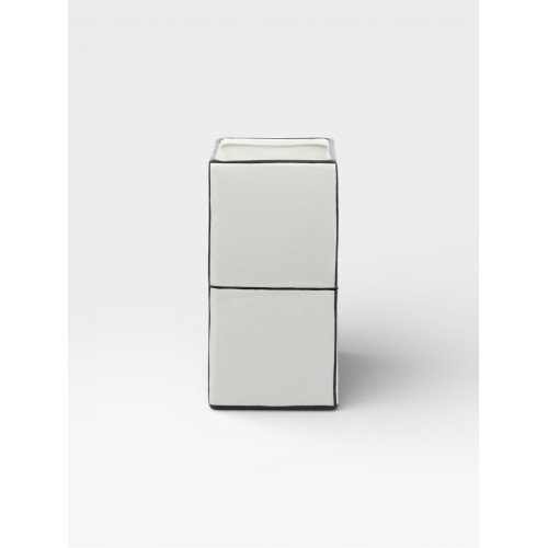 Vase Double Tile  blanc / noir