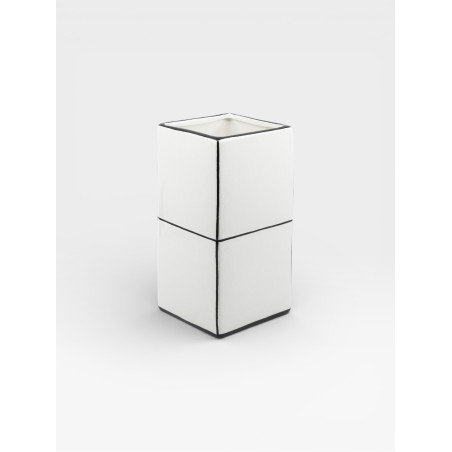 Vase Double Tile  blanc / noir