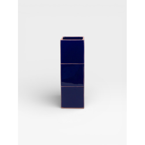 Vase Triple Tile  bleu / rose