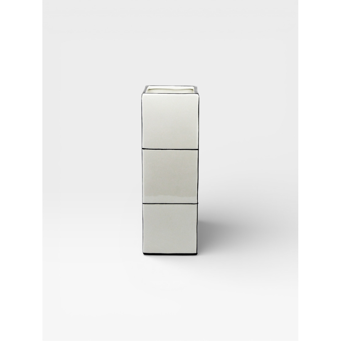 Vase Triple Tile  blanc / noir