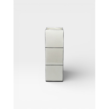Vase Triple Tile  blanc / noir