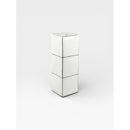 Vase Triple Tile  blanc / noir