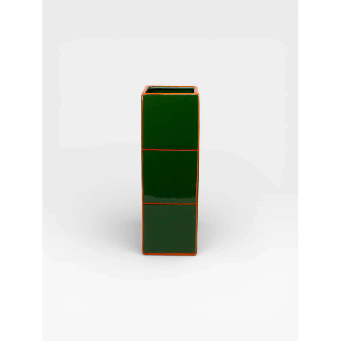 Vase Triple Tile vert / orange