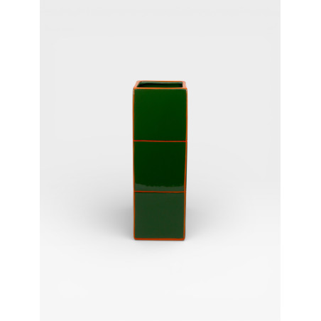 Vase Triple Tile vert / orange