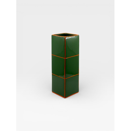 Vase Triple Tile vert / orange