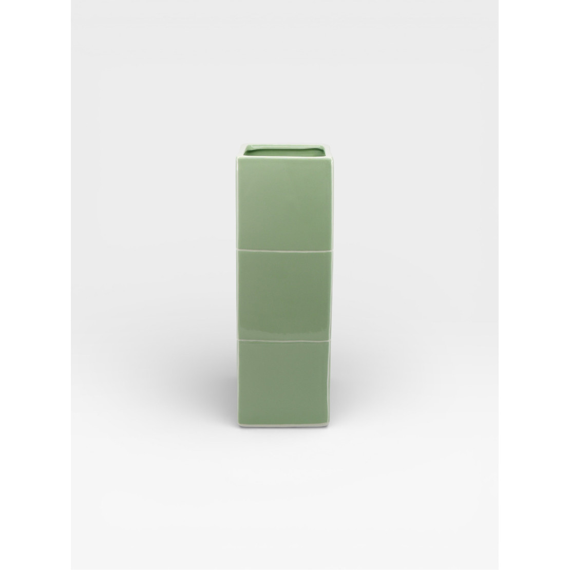 Vase Triple Tile vert / blanc