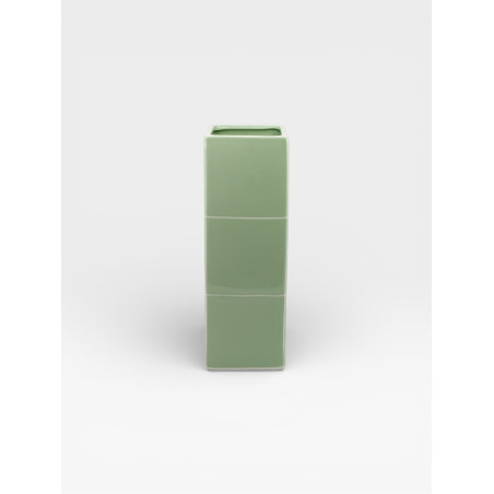 Vase Triple Tile vert / blanc
