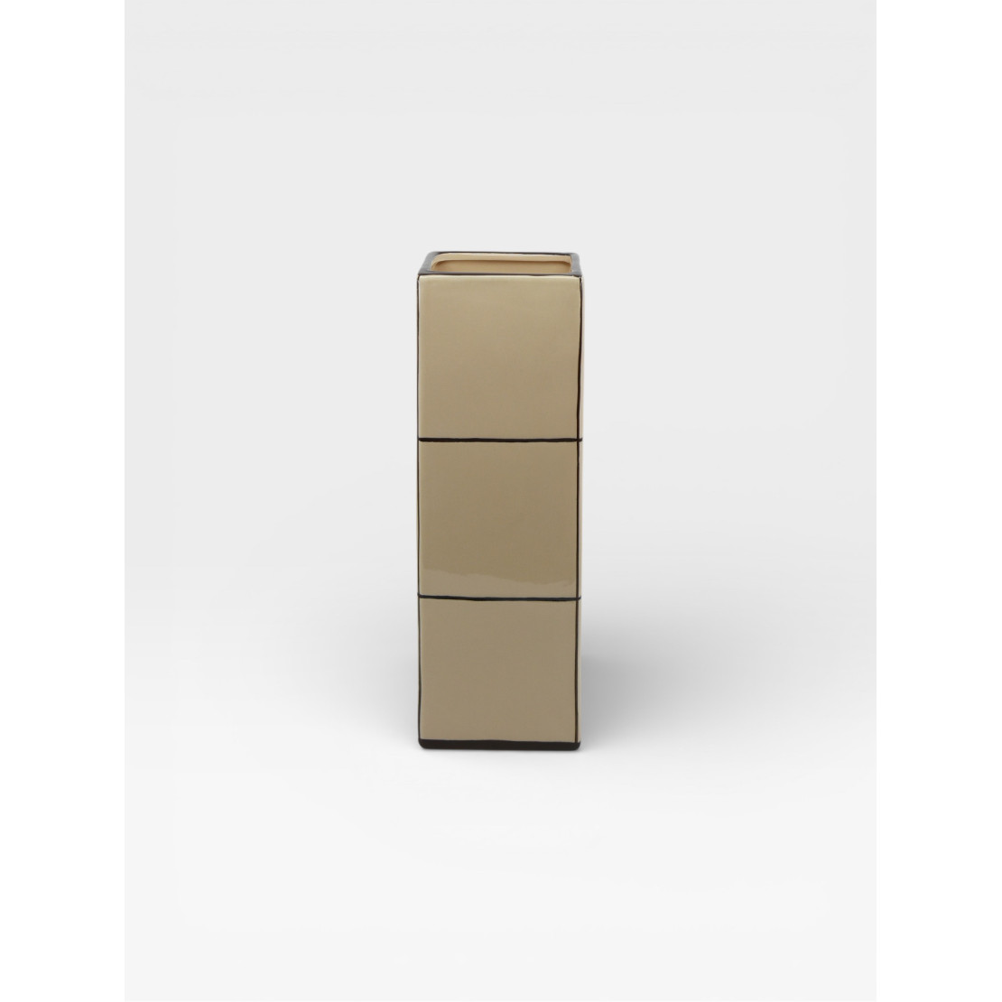 Vase Triple Tile beige / marron