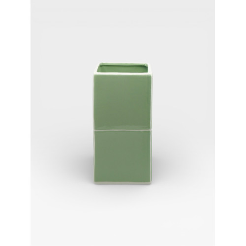 Vase Double Tile vert / blanc
