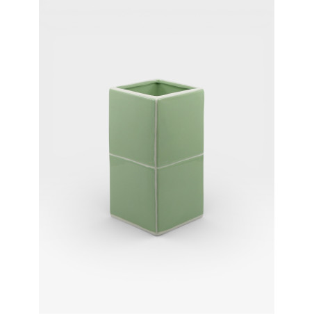 Vase Double Tile vert / blanc