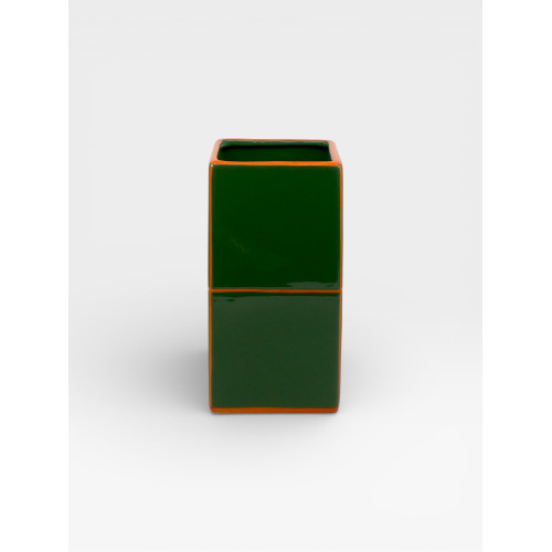 Vase Double Tile vert / orange
