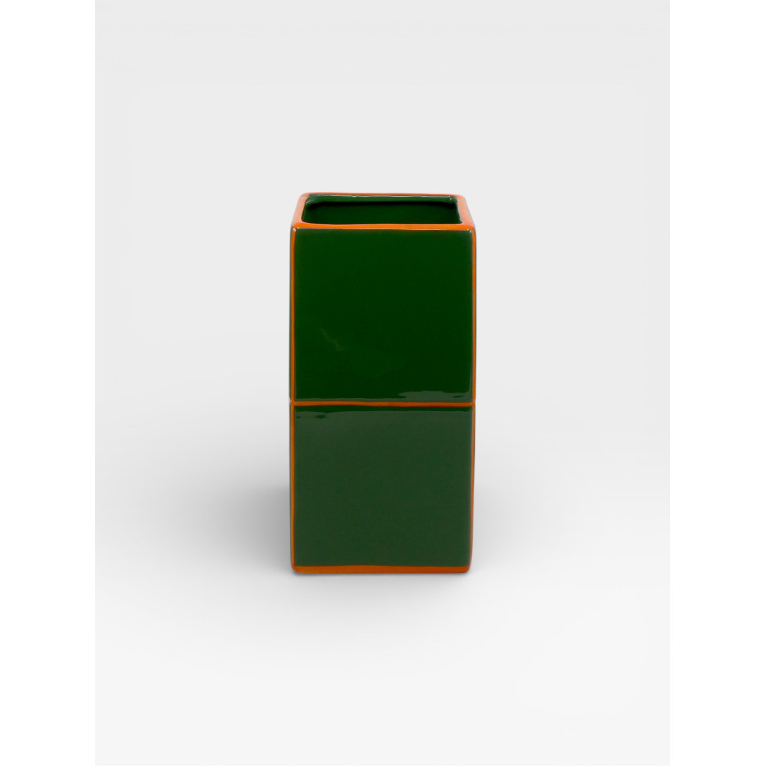 Vase Double Tile vert / orange