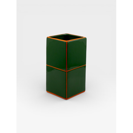 Vase Double Tile vert / orange