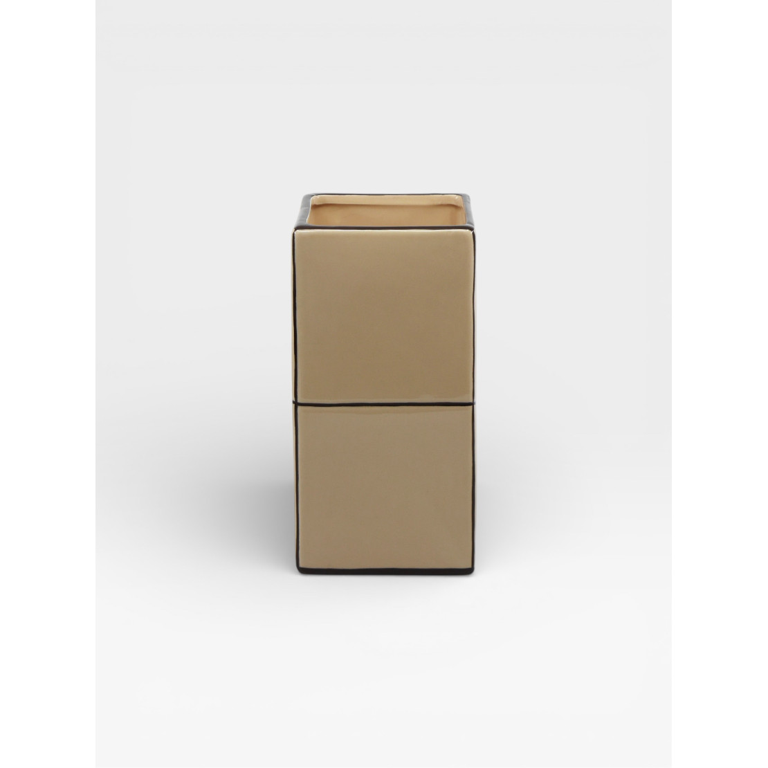 Vase Double Tile beige / marron