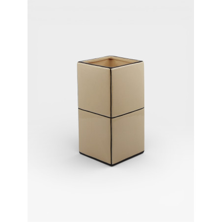 Vase Double Tile beige / marron