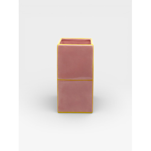 Vase Double Tile rose / jaune