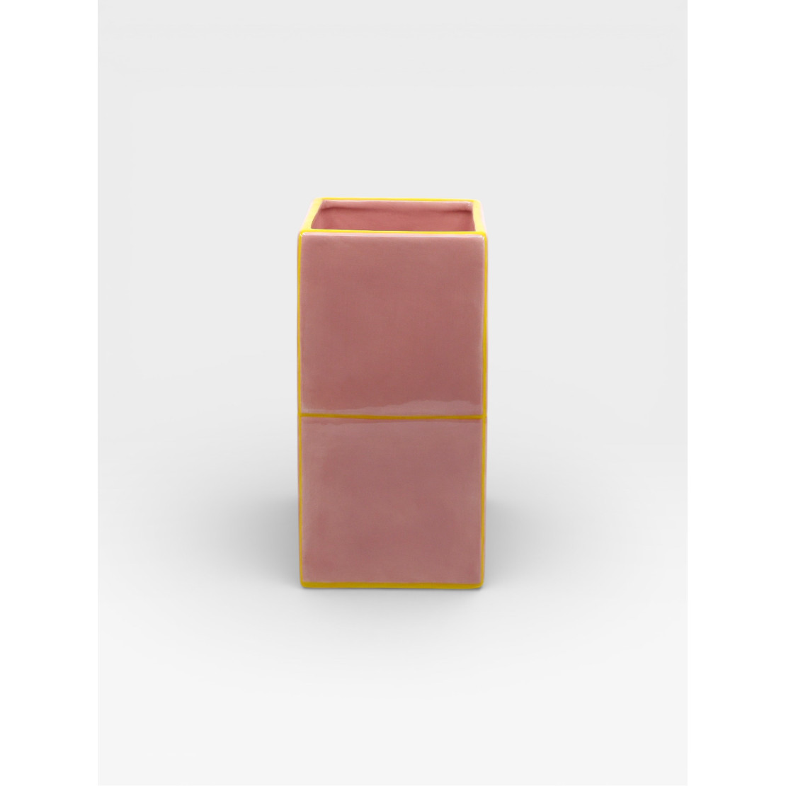 Vase Double Tile rose / jaune