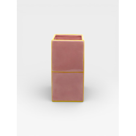 Vase Double Tile rose / jaune