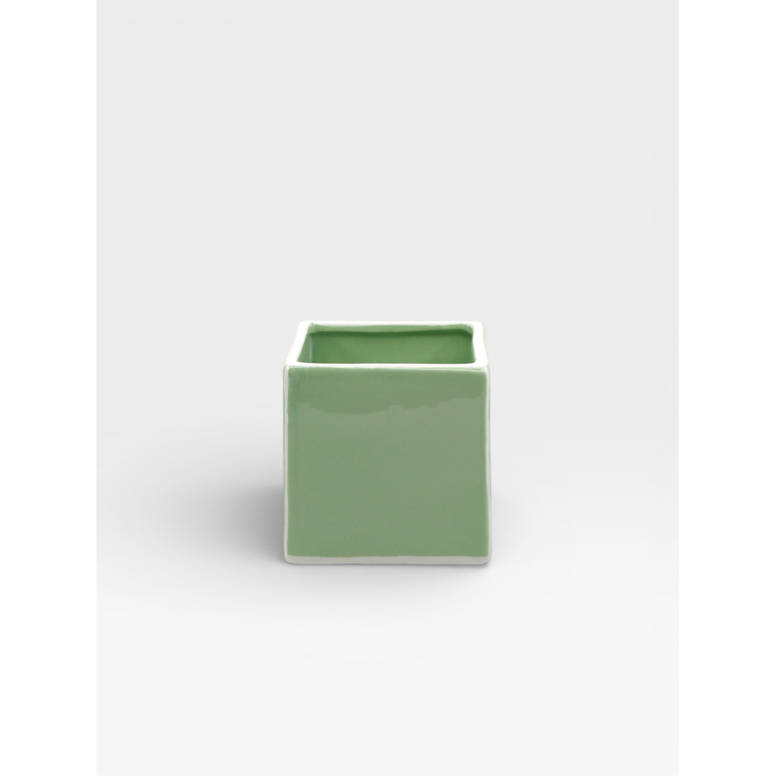 Vase Simple Tile  vert / blanc