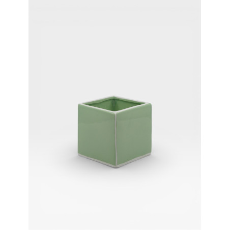 Vase Simple Tile  vert / blanc