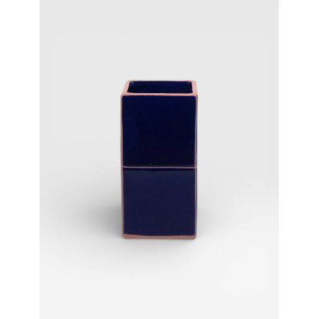 Vase Double Tile bleu / rose