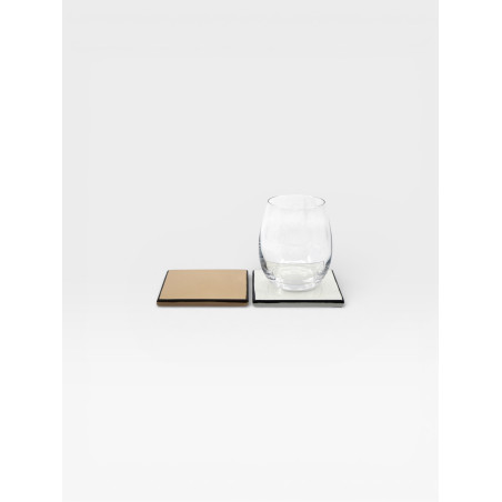 Set de 4 sous verres Tile blanc / noir
