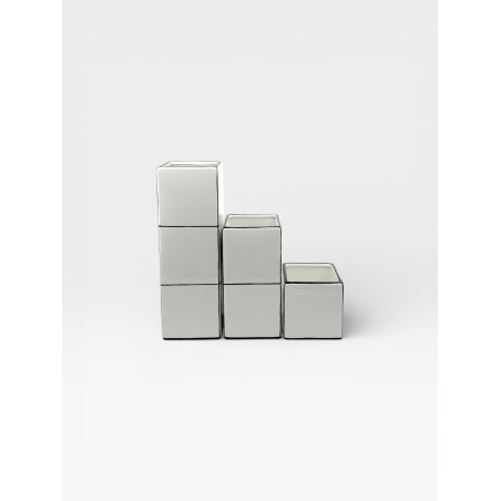 Vase Triple Tile  blanc / noir