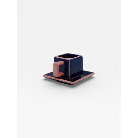 Set de 2 tasses à Café Tile bleu / rose