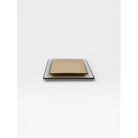 Assiettes Tile 23cm X4 Blanches / Noires