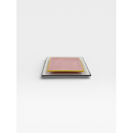 Assiettes Tile 23cm X4 Blanches / Noires