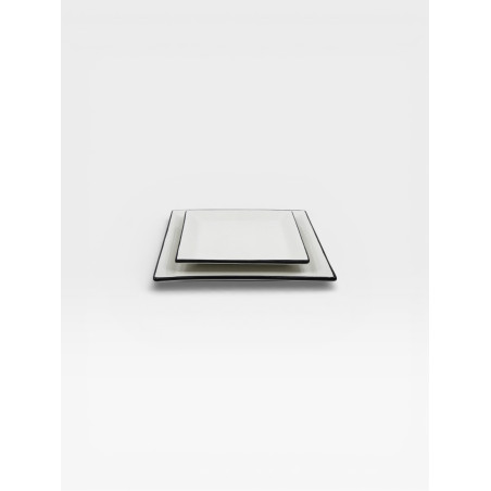 Assiettes Tile 23cm X4 Blanches / Noires
