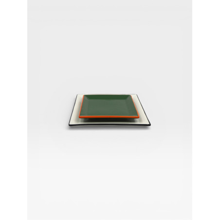 Assiettes Tile 23cm X4 Blanches / Noires