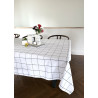 Nappe en coton lavé  Tile  blanc / noir