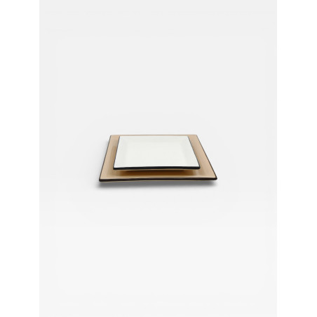Set de 4 assiettes plate (23cm) Tile beige / marron