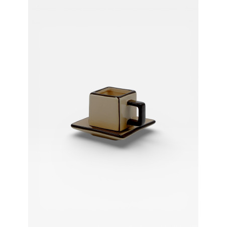 Set de 2 tasses à café Tile  beige / marron