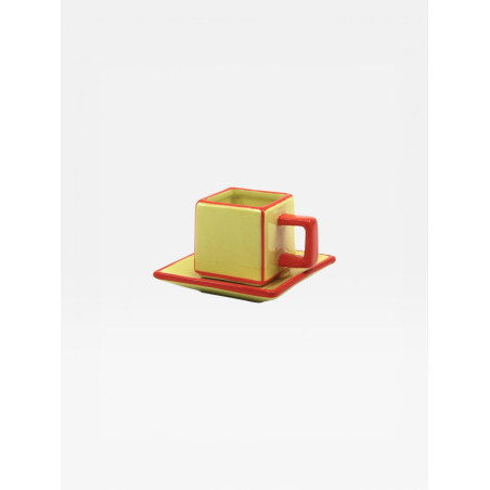 Set de 2 tasse à café Tile jaune / orange