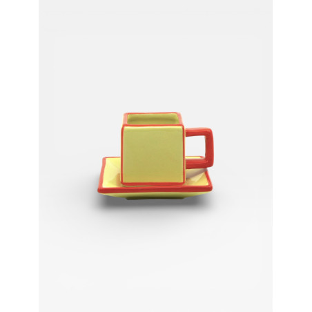 Set de 2 tasse à café Tile jaune / orange