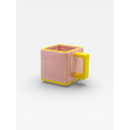 Mug Tile rose / jaune