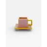 Set de 2 tasses à café Tile rose / jaune