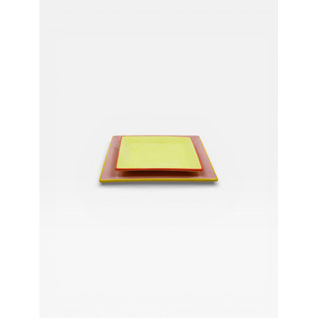 Assiettes Tile 23cm X4 Roses / Jaunes