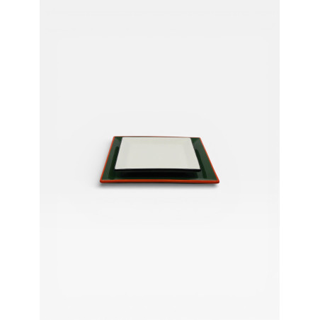 Assiettes Tile 23cm X4 Vertes / Oranges