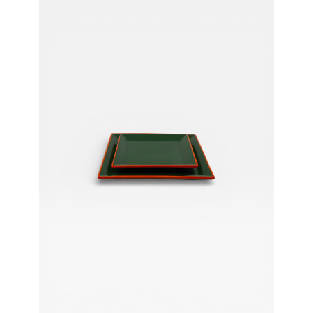 Assiettes Tile 23cm X4 Vertes / Oranges