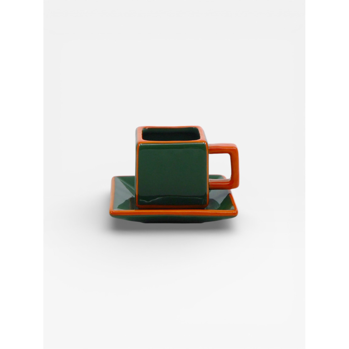 Set de 2 tasses à café Tile vert / orange