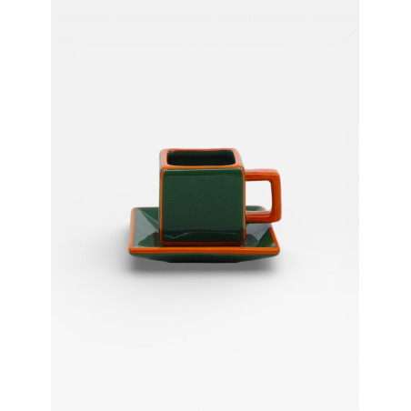 Set de 2 tasses à café Tile vert / orange