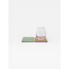 Set de 4 sous verres Tile vert / blanc