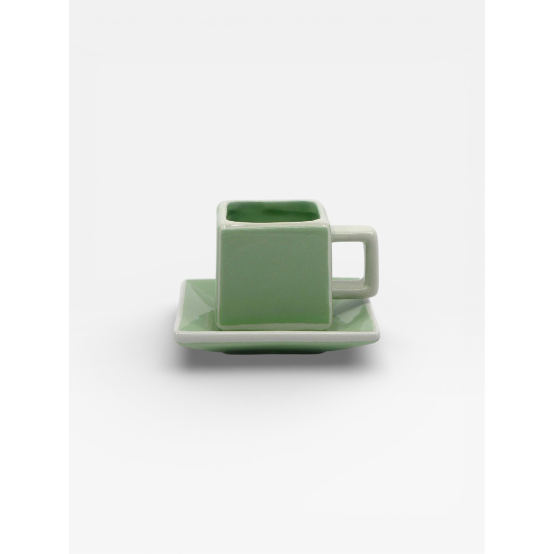Set de 2 tasses à café Tile vert / blanc
