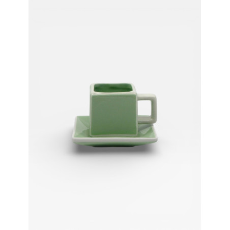 Set de 2 tasses à café Tile vert / blanc