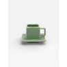 Set de 2 tasses à café Tile vert / blanc