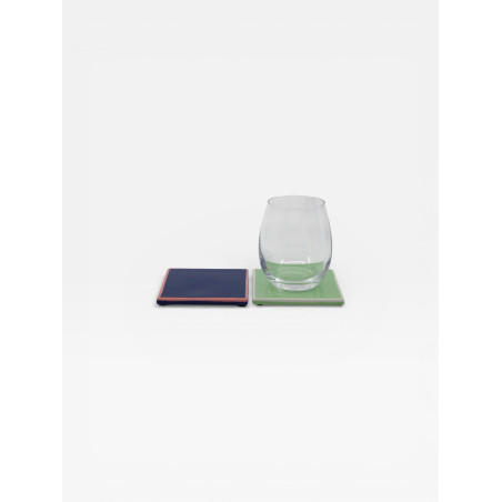 Set de 4 sous verres Tile bleu / rose