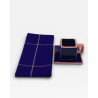 Lot de 6 sets de table - serviettes de table Tile bleu / rose